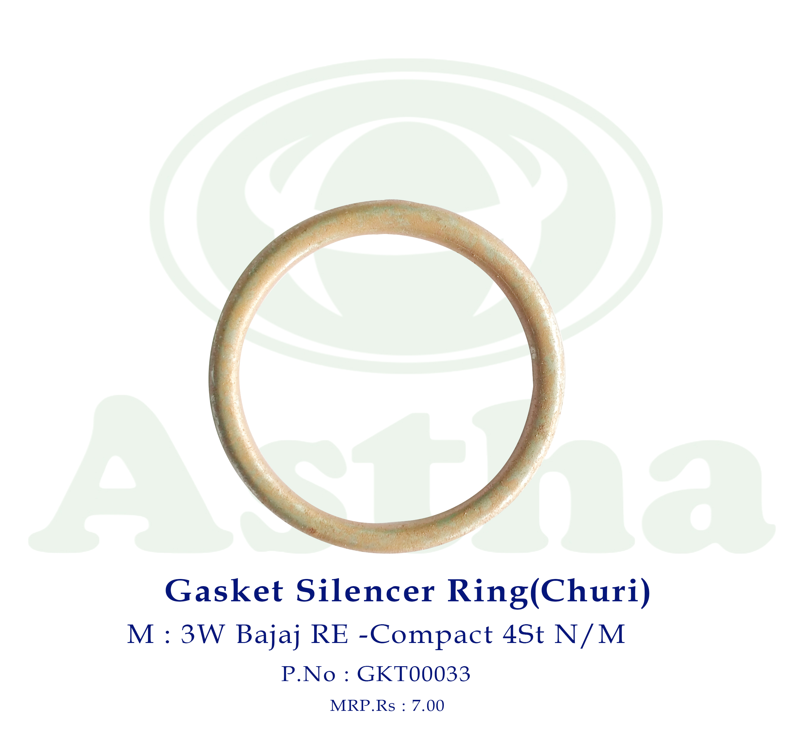 Gasket Silencer Ring O.T (Churi) Copper 3W Bajaj RE-Compact 4St